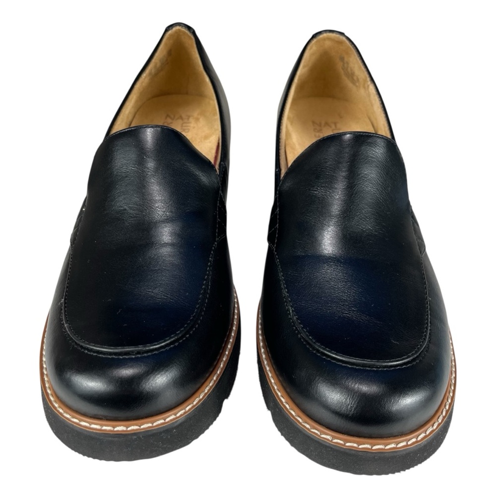 Naturalizer Women’s 12M‎ Black Leather Loafer Heels Comfort Pumps Shoes - Picture 2 of 13